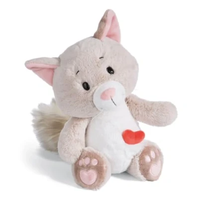 Afbeelding van zachte knuffel Liefdeskat zacht 50 cm grijs Duurzaam speelgoed gemaakt van pluche, schattig om mee te knuffelen en spelen, geweldig geschenkidee