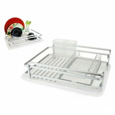 Afbeelding van Afdruiprek voor Keukengootsteen Confortime Alluma Aluminium 43 x 32 12 cm (4 Stuks)