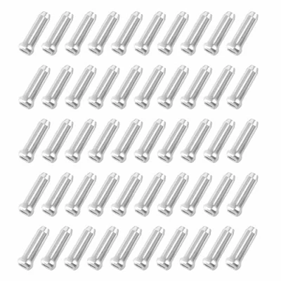 Afbeelding van Zilveren eindhulzen, fiets fietsreserveonderdeel accessoires, eindkap remkabel voor schakelkabel, 50 stuks.