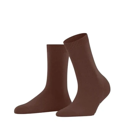 Afbeelding van FALKE Cosy Wool sokken voor dames, ademende klimaatregulerende geurremmende wol, versterkte platte naad drukvrije teen, eenkleurig, zakelijk dagelijks gebruik, 1 paar, Bruin (Cinnamon 5186) nieuw