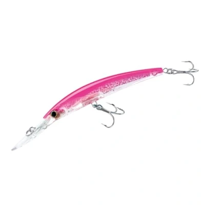 Afbeelding van Yo Zuri 5 1/4 inch fluorescerend roze kristal 3D Minnow Deep Diver kunstaas, 1 stuk