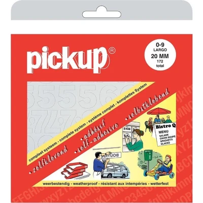 Afbeelding van Pickup Cijfers 0 t/m 9 Wit Largo 20mm
