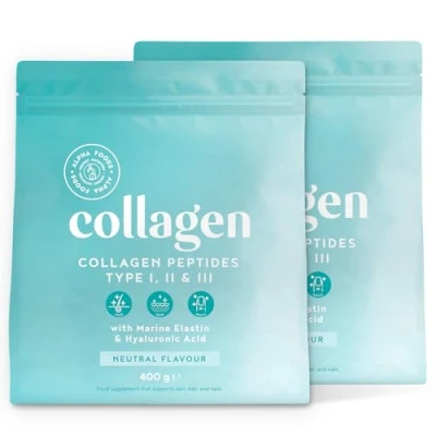Afbeelding van Alpha Foods collageenpoeder (800g) Collageenhydrolysaatpeptiden Type I, II, III &amp; IV Hooggedoseerd met hyaluronzuur en elastine Neutraal van smaak Uit Duitsland