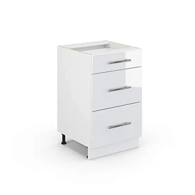 Afbeelding van Vicco Keukenonderkast &quot;Fame Line&quot;, Wit Hoogglans/Wit, 50 cm zonder werkblad
