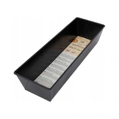 Afbeelding van Meyerhoff Bakery Rechthoekige Cakevorm Non Stick Bakvorm 35 x 11.5 cm Zwarte met Coating