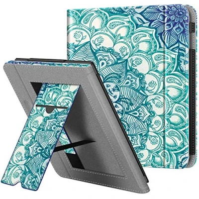 Afbeelding van Fintie hoes voor Kobo Libra H2O 7 inch eReader Premium PU Leather Stand Case Protective Cover met Card Slot, Handband en Slaap/Wek Functie, Jade
