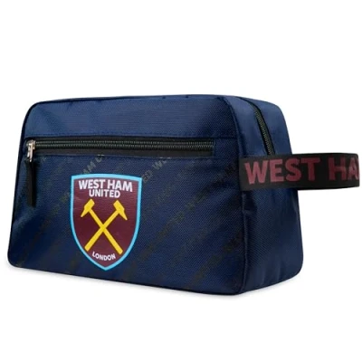 Afbeelding van West Ham United F.C. Toilettas voor heren, hangende waszak met ritsvak, cadeau hem, marineblauw,