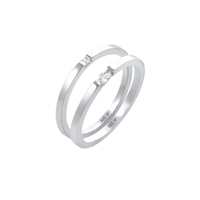 Afbeelding van ELLI Sieraden set &#039;Kristall Ring&#039; zilver
