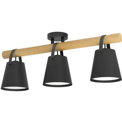 Afbeelding van EGLO Boyle Plafondlamp   E27   78 cm   Zwart/Bruin/Wit
