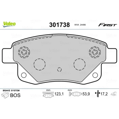 Afbeelding van Valeo Remblokset 301738