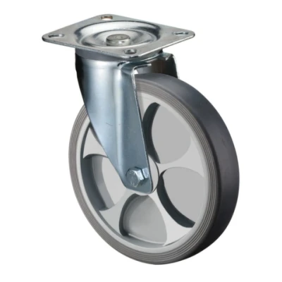 Afbeelding van BS Rollen Zwenkwiel wiel d. 200 mm draagvermogen 220 kg thermoplastisch kunststof plaat L135xB110 1 stuk L400.B44.201