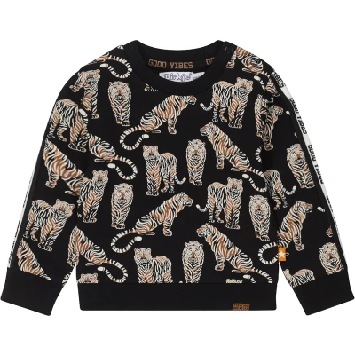 Afbeelding van Dirkje sweater met all over print antraciet