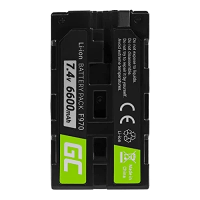 Afbeelding van Green Cell® NP F970 F960 F550 F500 F330 F530 Camera Batterij voor Sony CCD RV100 TR516 TR716 TR917 DCR VX2100 HDR AX2000, Full Decoded (Li Ion cellen 6600 0 mAh. V Zwart