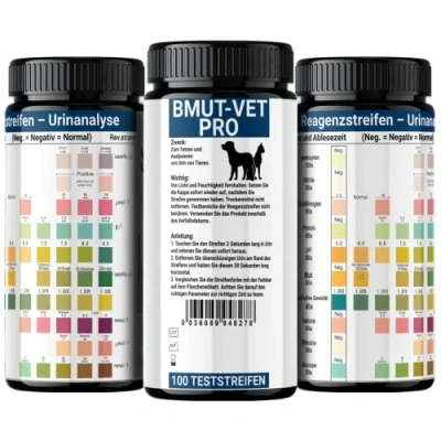Afbeelding van 100 x gezondheidstest voor dieren (groot en klein), 10 indicatoren urineanalysestrips, sneltest