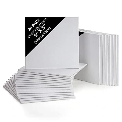 Afbeelding van Belle Vous 24 Pak Blank Canvas 13 x cm Voorgerekte Paneelborden Geschikt Voor Acryl en Olieverf, Maar ook Schetsen Tekenen