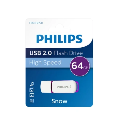 Afbeelding van Philips FM64FD70B USB flash drive 64 GB Type A 2.0 Paars, Wit