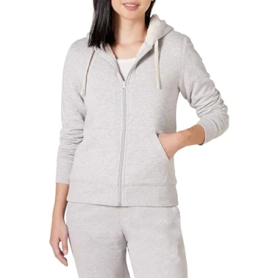 Afbeelding van Amazon Essentials Women&#039;s met sherpa gevoerd fleecejack volledige ritssluiting (verkrijgbaar in grote maten), Heidegrijs, S