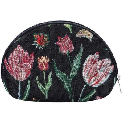Afbeelding van Signare Make up tasje Tulp zwart Jacob Marrel Tulpen Bloemen