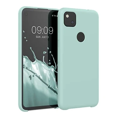 Afbeelding van kwmobile telefoonhoesje compatibel met Google Pixel 4a hoesje Zachte case voor smartphone Back cover in mat mintgroen