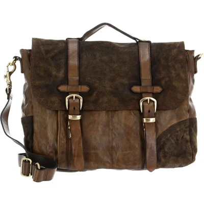 Afbeelding van CAMPOMAGGI Leren Afzonderlijke gevallen Business tas Carrier Bag Verde Militare Olijfgroen