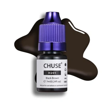 Afbeelding van CHUSE PMU hybride vloeibare wenkbrauwpigmenten 0,24 oz/7 ml (H201 zwartbruin)