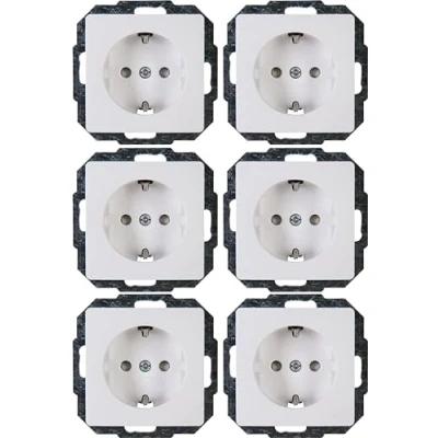 Afbeelding van Kopp 920702011 Wandcontactdoos met randaarde Inzetstuk Paris Wit