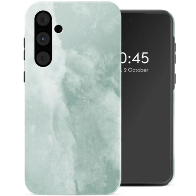 Afbeelding van Samsung Galaxy A55 Hoesje Kunststof Selencia Hardcase/Backcover Marble Grayed Jade Telefoonhoesje