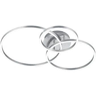 Afbeelding van Trio, Plafondlamp, Winona incl. 1 x LED, SMD, 28,0 W, 2700 6500K, 3200 Lm. LED,SMD, 10,0 Watt, Lichaam: Metaal, Nikkel mat L:78,0cm, L:60,0cm, H:11,5cm