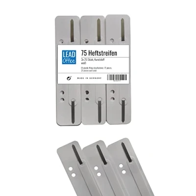 Afbeelding van 75 hechtstrips kunststof, 3 bundels á 25 stuks Made in Germany (wit)