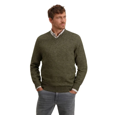 Afbeelding van State Of Art Trui V Hals Groen Melange maat XL Heren met Regular fit Pasvorm Polyester