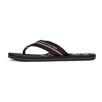 Afbeelding van Tommy Hilfiger Beach Teensandalen, Heren, Maat: 40, Black Polyester