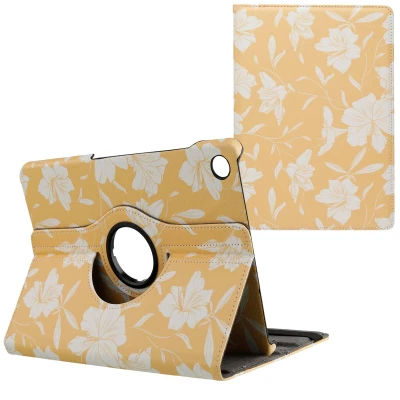 Afbeelding van Samsung Galaxy Tab A9 Plus Hoes: iMoshion 360 Draaibare Design Bookcase 2.0 Yellow Flowers Kunstleder Tablet Hoezen