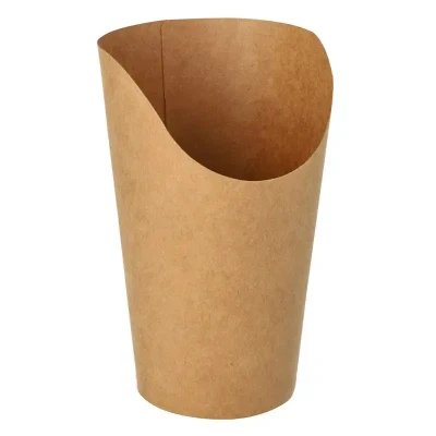 Afbeelding van Snackbakjes van Karton Wrap Cups Snackbekers Bruin 470cc 13,4 x 6 8cm