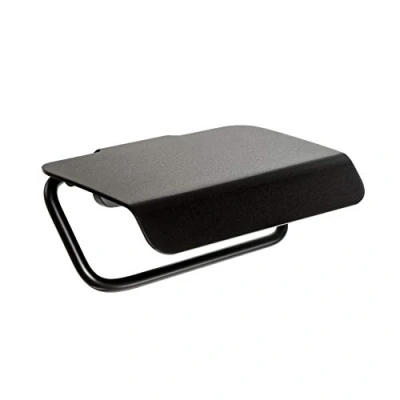 Afbeelding van Tatay Toiletpapierhouder met deksel van de collectie Onyx, geanodiseerd aluminium, mat zwart. Dubbel bevestigingssysteem, schroeven en systeem lijm &amp; Fix, zonder boren.