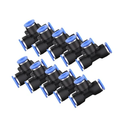 Afbeelding van Pneumatische T stuk 6mm IQS persluchtconnector 3 weg connector 10 stuks