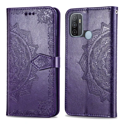 Afbeelding van Oppo A53s Hoesje Kunstleder iMoshion Bookcase Paars Telefoonhoesje