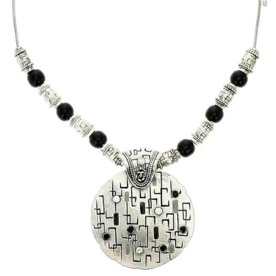 Afbeelding van Behave Ketting met ronde hanger zilver kleur