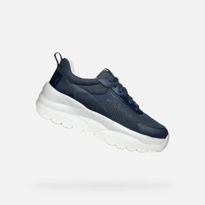 Afbeelding van Geox Xtors Sneakers laag, Dames, Maat: 39, Navy Textiel/ synthetisch