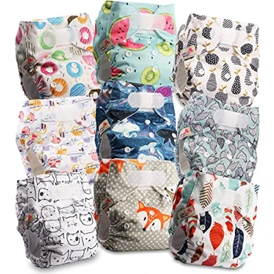 Afbeelding van Littles and Bloomz Herbruikbare broekluier voor baby&#039;s, standaard klittenband, 9 luiers, FLV2 0902