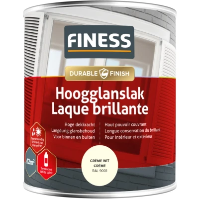 Afbeelding van Finess hoogglanslak 750 ml, cremewit ral 9001