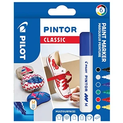 Afbeelding van Verfstift Pilot Pintor classic 1.4mm ass etui à 6 stuks assorti