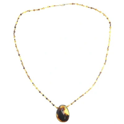 Afbeelding van Behave Lange ketting bruin met hanger 90 cm