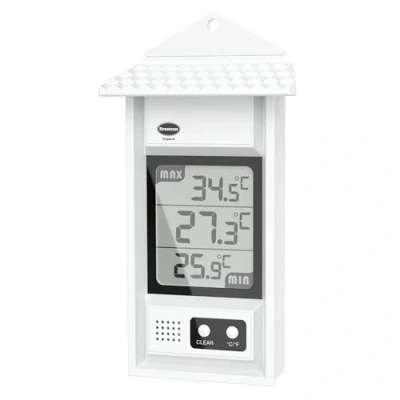Afbeelding van Elektronische max min thermometer met dak.