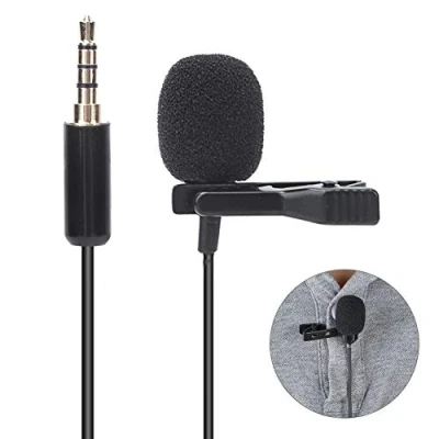 Afbeelding van Reverslavalier microfoon, mini draagbare condensatormicrofoon/clip on reversmicrofoon voor mobiele telefoon/laptop conferentiegesprek