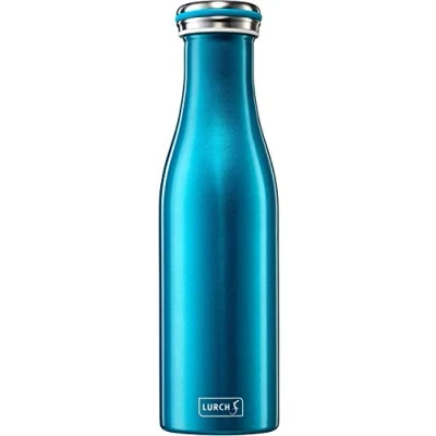 Afbeelding van Lurch 240851 Thermosfles/thermosfles voor warme en koude dranken van dubbelwandig roestvrij staal, 0,5 l, waterblauw