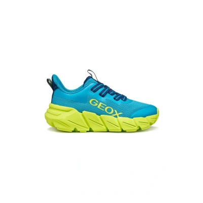 Afbeelding van Geox Flexyper Sneakers laag voor kinderen, Maat: 39, Light blue lime Textiel/ synthetisch