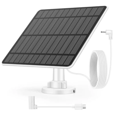 Afbeelding van Weinsamkeit 5 W zonnepaneel voor ringcamera, camera zonnepaneel, compatibel met Ring Stick Up Cam/Pro accu, Spotlight Cam Plus/Pro barrel stekker naar USB C adapter, kabel van 9,8 meter, IP65