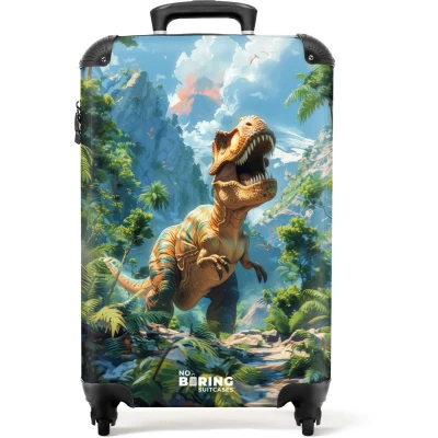Afbeelding van NoBoringSuitcases.com® Kinderkoffer Kindertrolley Regenbogen Vlinders Handbagage koffer lichtgewicht Reiskoffer trolley Rolkoffer met wieltjes Past binnen 55x40x20 en 55x35x28