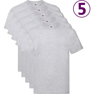 Afbeelding van Fruit of the Loom T shirts Original 5 st 4XL katoen grijs