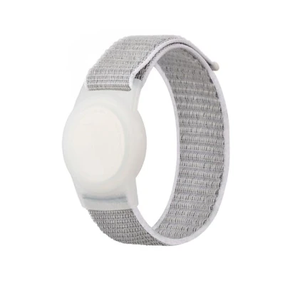 Afbeelding van AirTag Nylon loop bandje M/L Grijs Horlogebandje